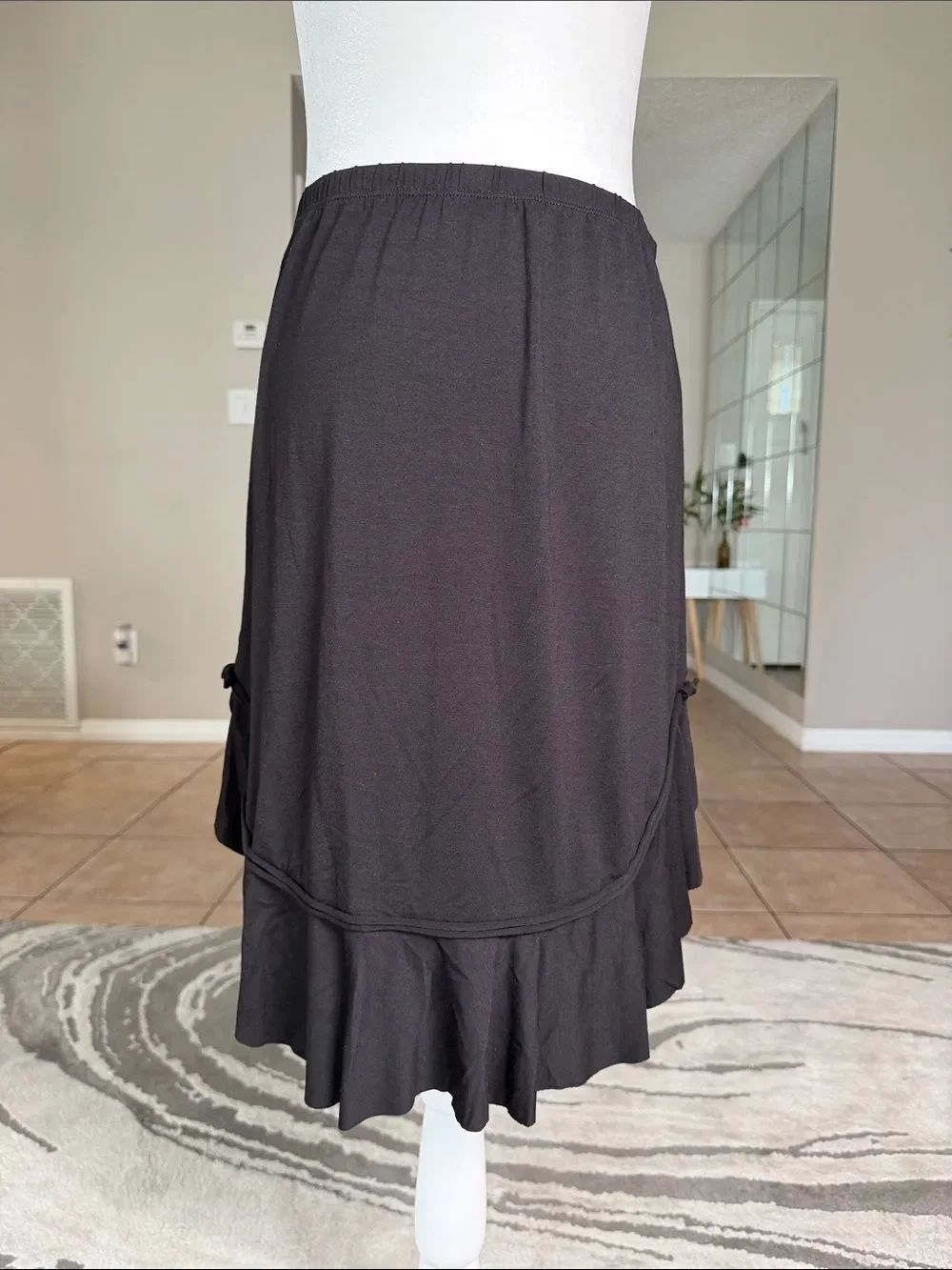 Max Studio Black High-Low Ruffle Skirt - Picture 2 of 7